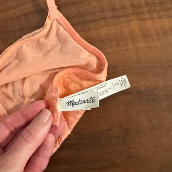 Madewell Neonish Peach Racerback Bralette Size M - Picture 5 of 5